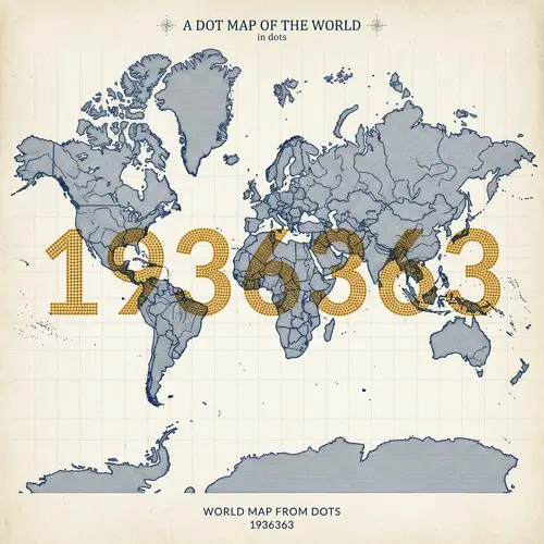 World Map Created from Dots