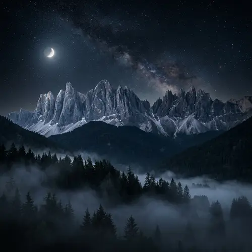 Starry Night Sky Mountain Wallpaper
