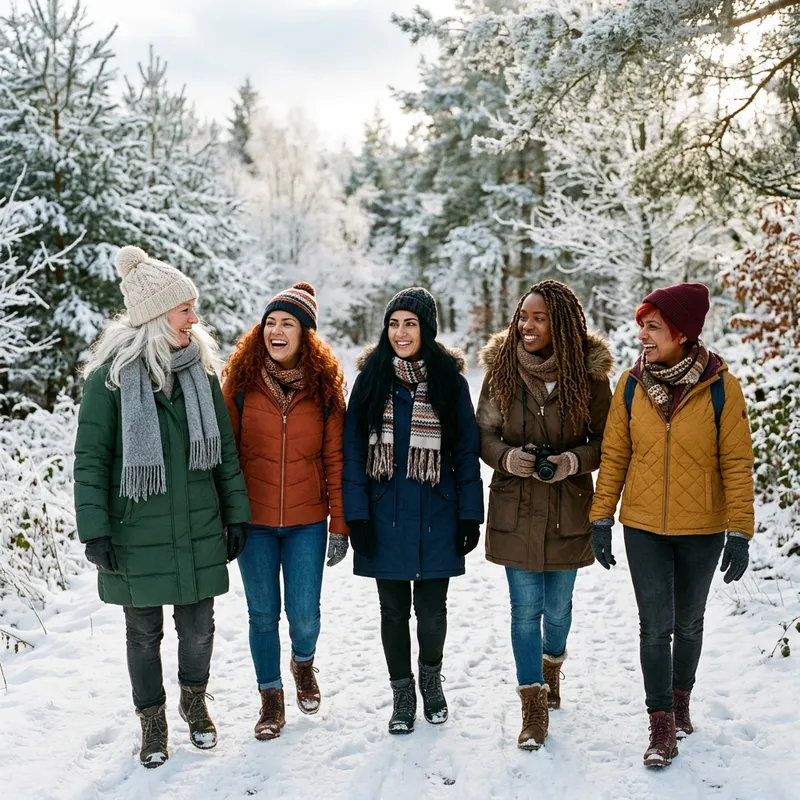 Stylish Winter Women with Various Hair Colors