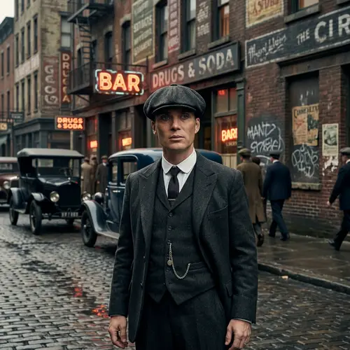 1920s Style Character in Gritty Urban Scene | Action Video Game Inspired