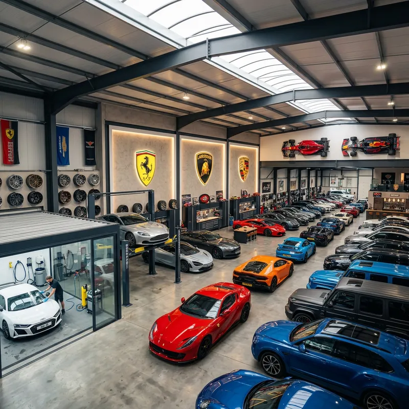 Spacious Garage for 50 Sports Cars and SUVs