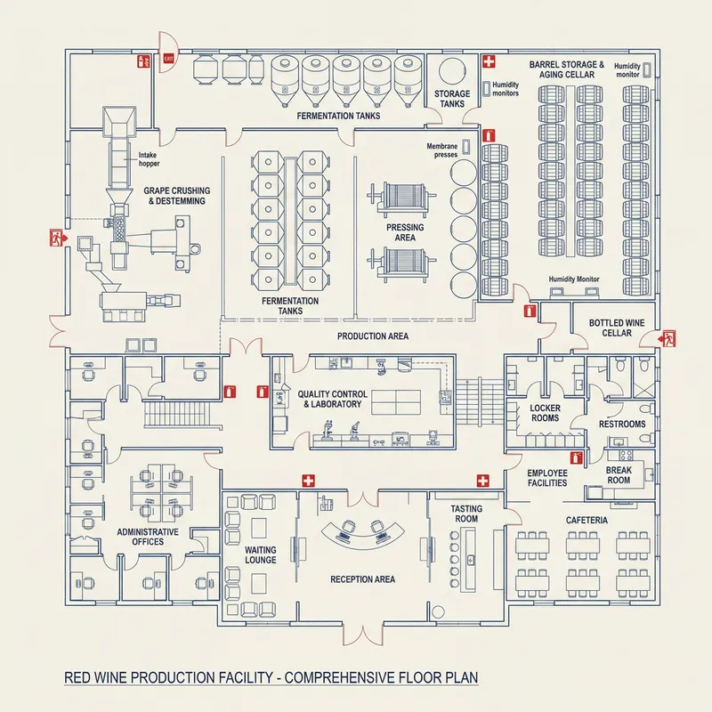 Comprehensive Floor Plan for Red Wine Factory | Layout & Design Guide