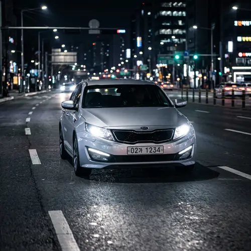 2013 Kia Optima Korean Assembly Silver Front View Night 4K