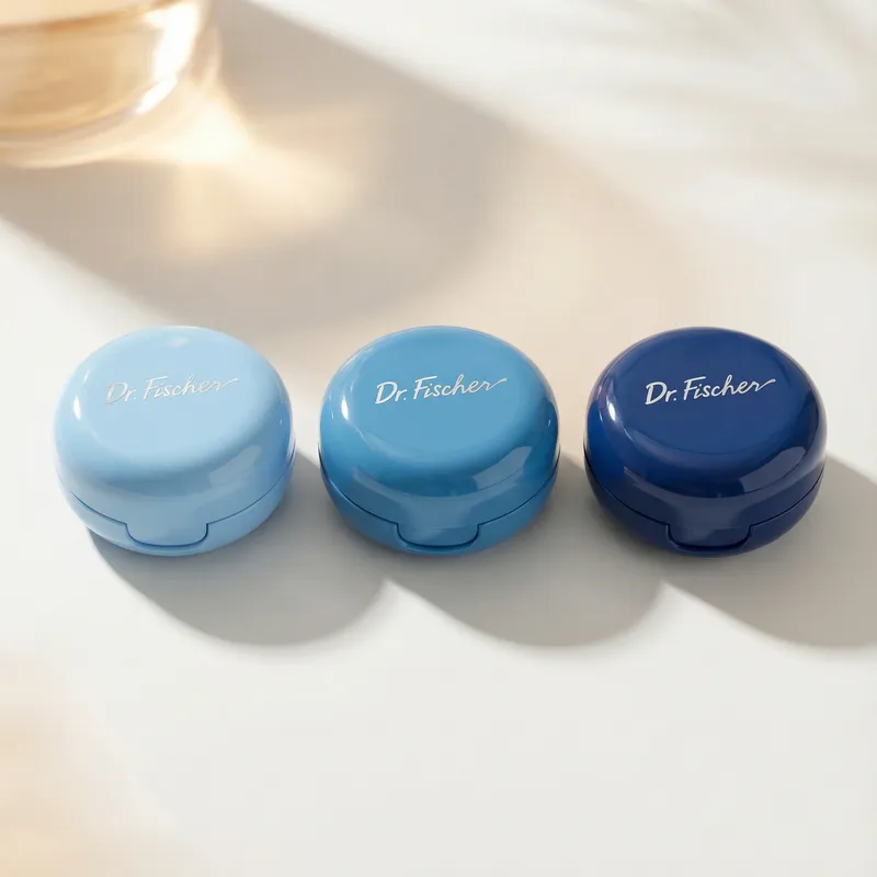 Elegant Blue Lip Balm Jars by Dr. Fischer