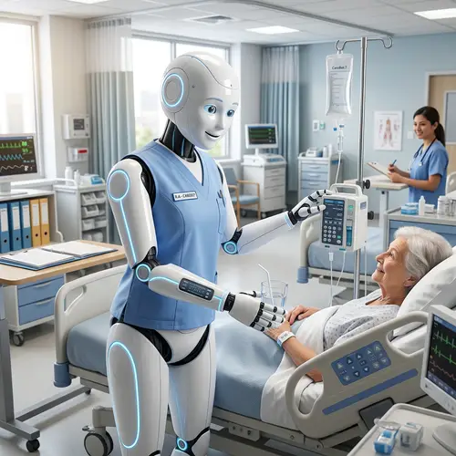 Advanced Robotic Nurse: Modern Futuristic Healthcare Companion