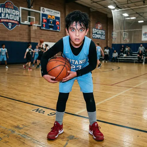 9-Year-Old with Unique Style and Intense Look