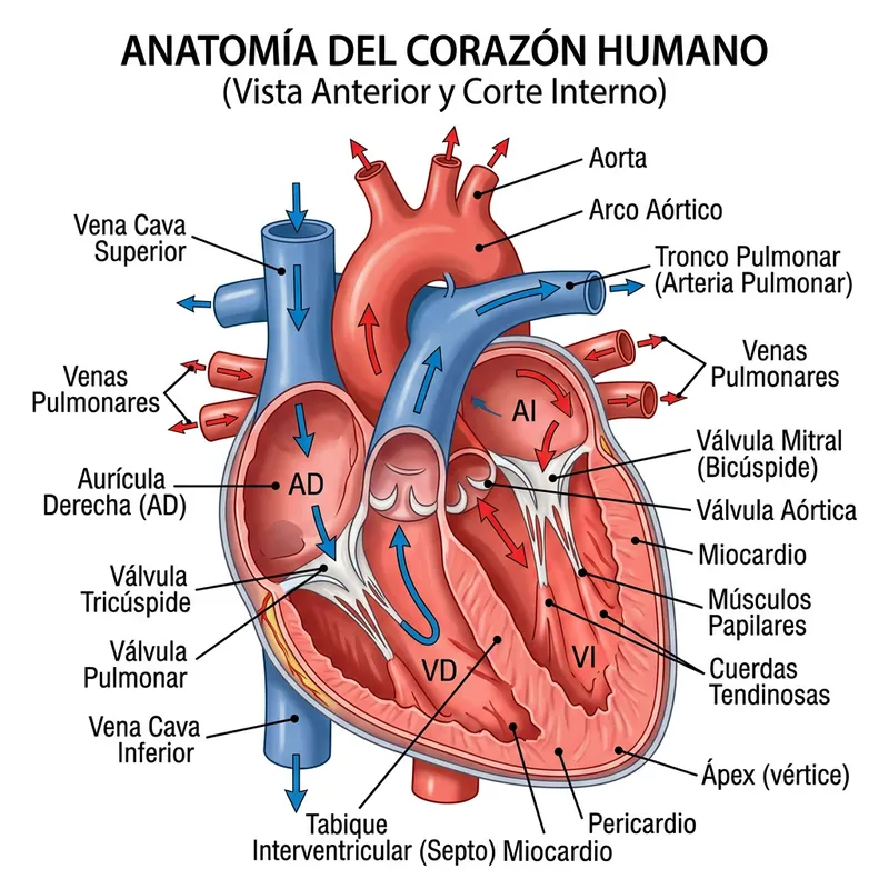Spanish Names of Heart Parts Illustrated Spanish Names of Heart Parts Illustrated