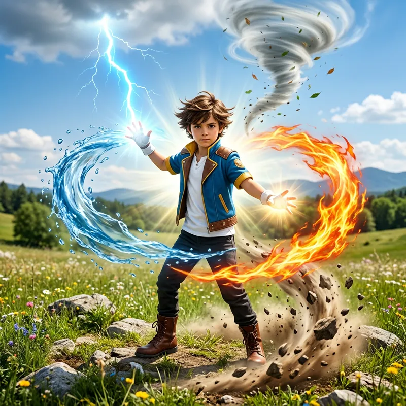 Boboiboy Commanding Elemental Powers - Open Field Harmony