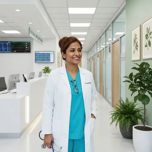 Experienced Female Doctor in Modern Hospital