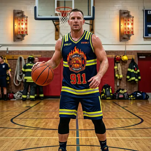 Firefighter-Style Basketball Jersey Design