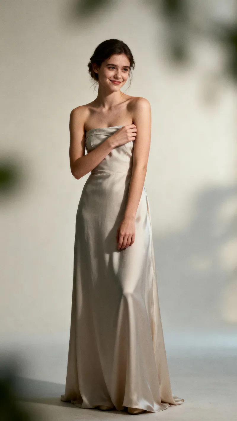 Elegant Strapless Dress Photography