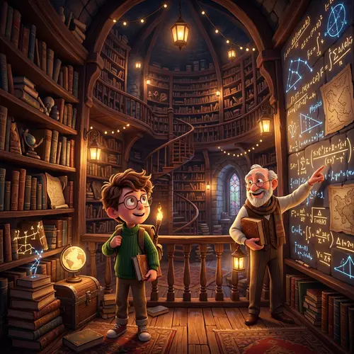 Adventure Awaits in a Pixar-Style Dark Library