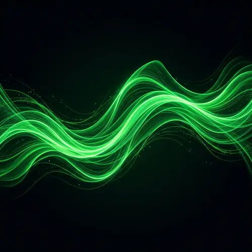 Green Waves on Black Background