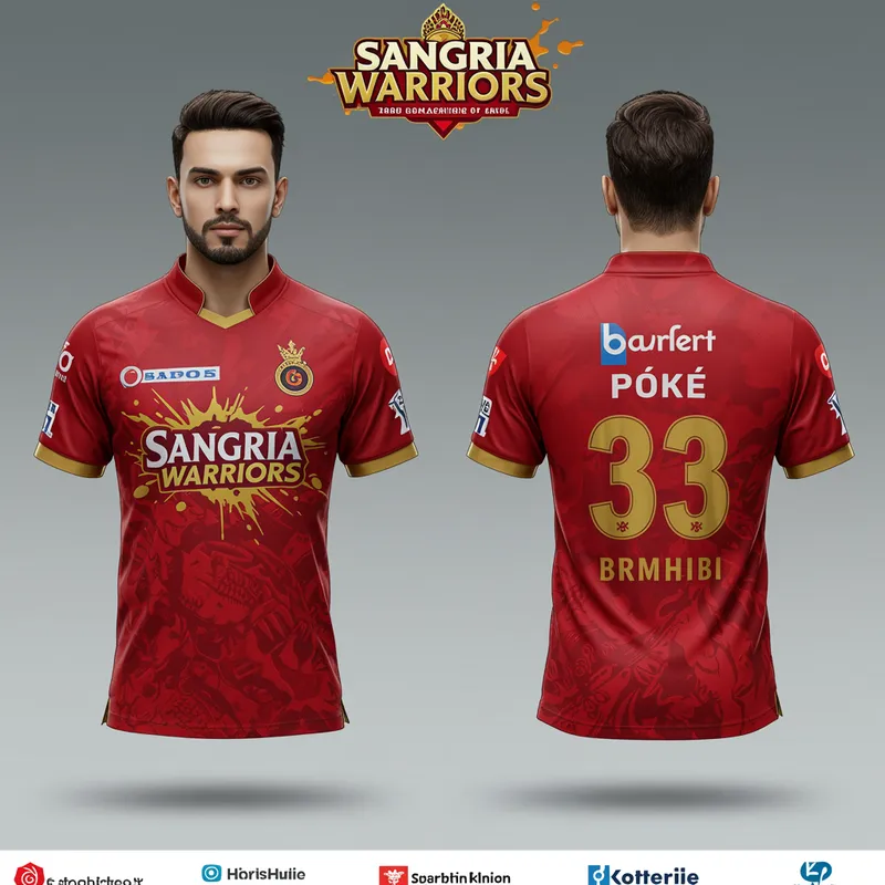 Sangria Smashing Warriors Jersey for Young Men