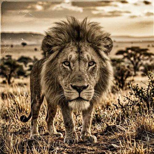 Majestic Lion in Savannah | Wildlife Photography Essence