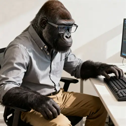 Professional Programmer Gorilla in Modern Style