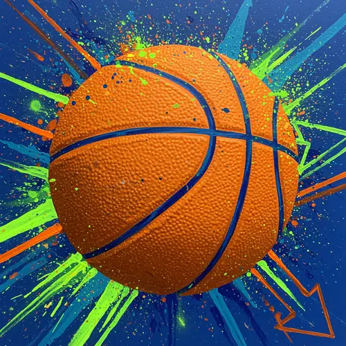 Vibrant Basketball Art for Young Sports Fans