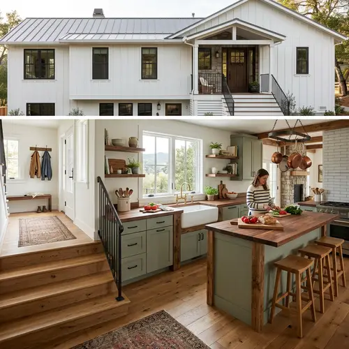 Modern Farmhouse with Split Level Entry & Stylish Interiors