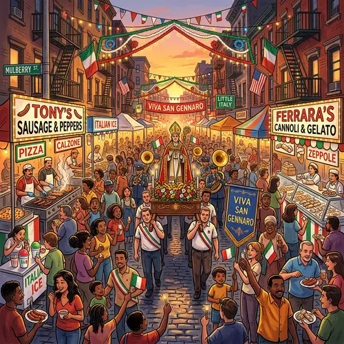 Feast of San Gennaro Illustration - Traditional Italian Festival
