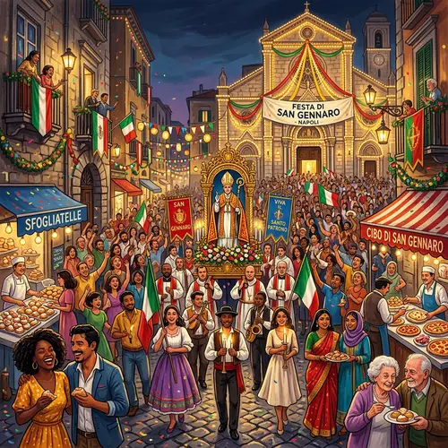 Feast of San Gennaro Celebration Illustration