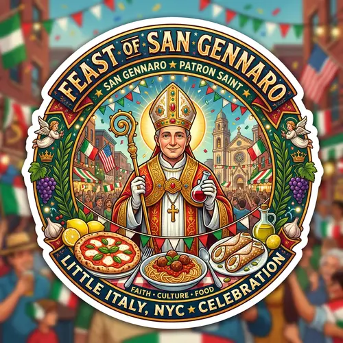 Feast of San Gennaro Sticker | Cultural Celebration Illustration