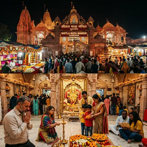 Shitla Mata Mandir, Gurgaon: Grand Temple of Red Sandstone & Marble