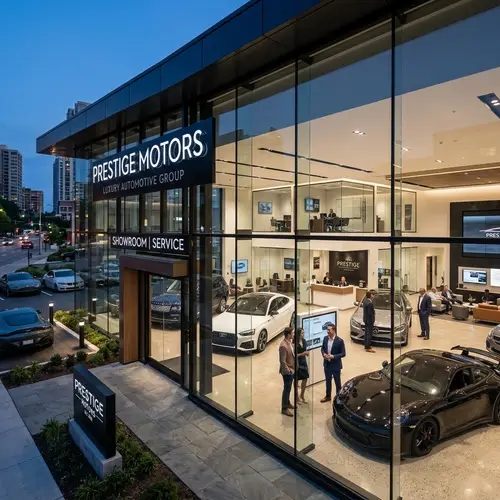 Luxury Car Dealership with Modern Showroom
