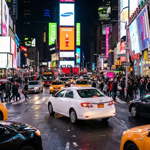 2012 White Toyota Corolla in Times Square, NYC