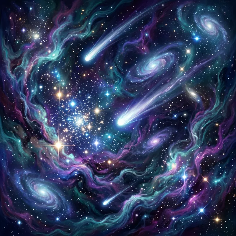 Cosmic Dreamscape: Swirling Colors in Galaxy Cosmos