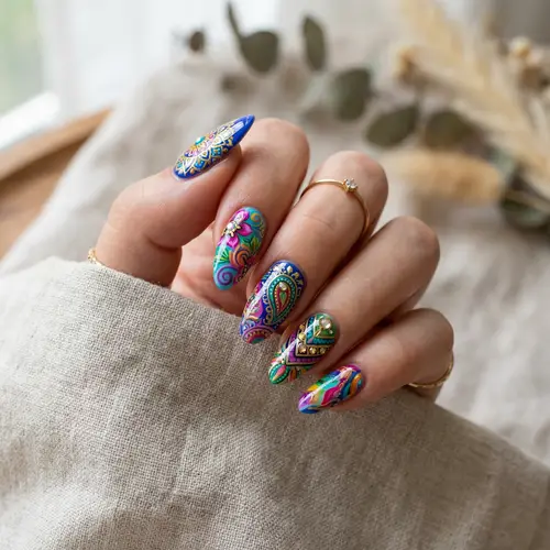 Stunning Nail Art Designs with Intricate Patterns
