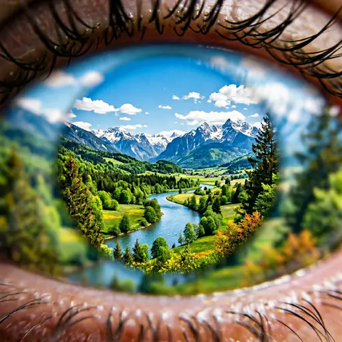 Human Vision Interpretation - Vibrant Landscape View