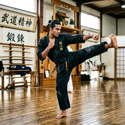 South Asian Martial Artist Training Sequence | Punches & Kicks