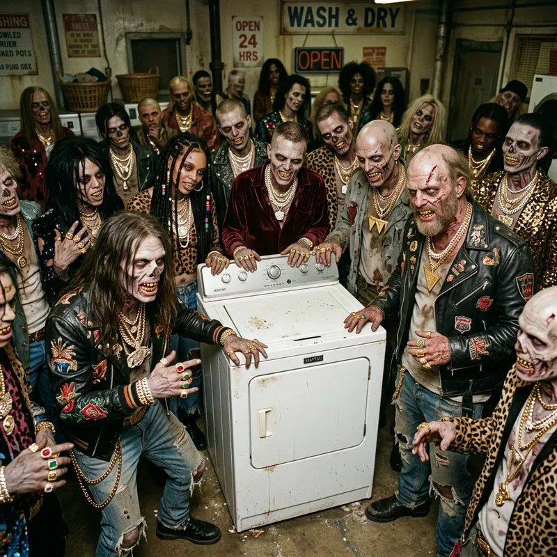 Fashion-Forward Swag Zombies with Diamond Chains, Rings & Grillz