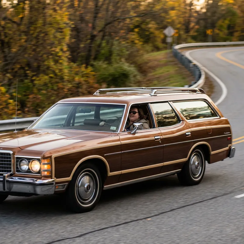 Chubby Woman Driving Brown Car Chubby Woman Driving Brown Car