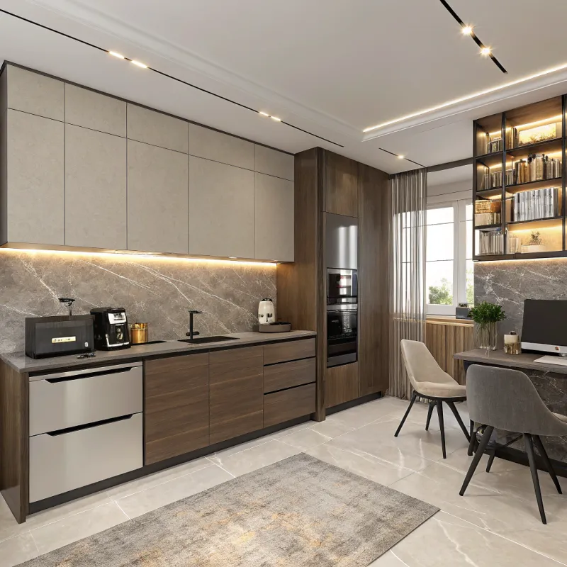 Modern Luxe Kitchen with Coffee Machine Storage Modern Luxe Kitchen with Coffee Machine Storage
