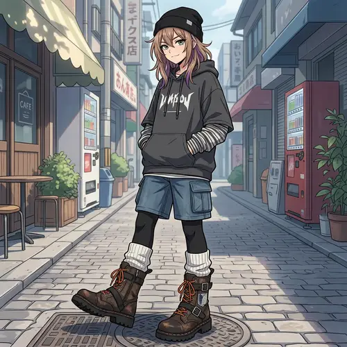 Anime Girl with Detailed Footwear