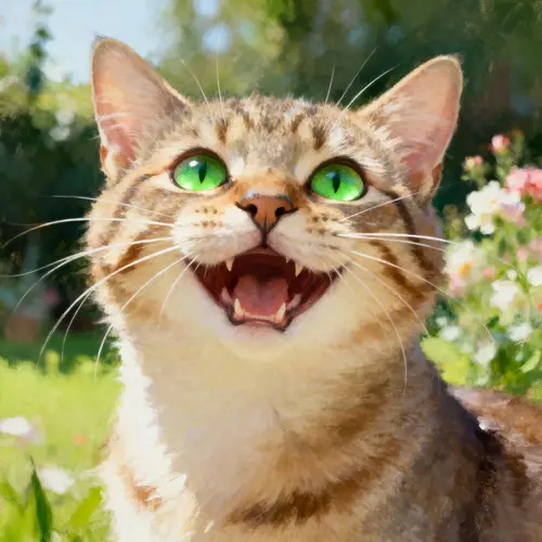 Whimsical Cat Portrait: A Playful Feline Smile
