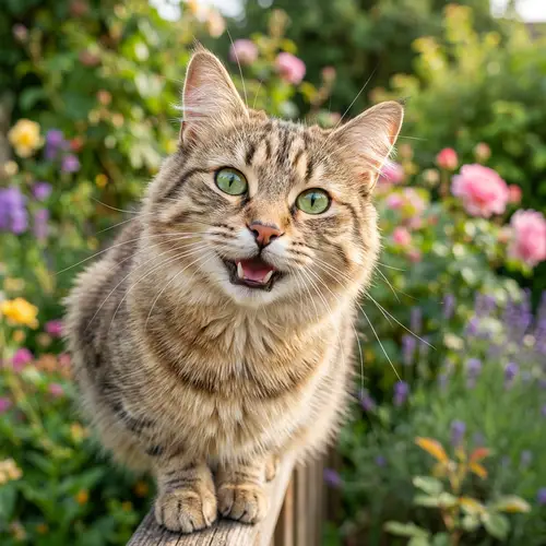 Whimsical Cat Portrait: A Playful Feline Smile