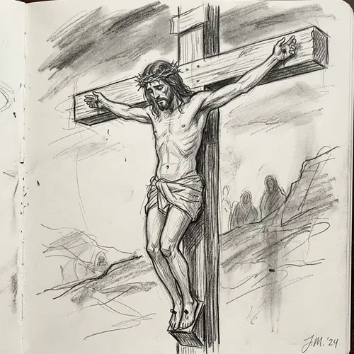 Sketch of Jesus on the Cross