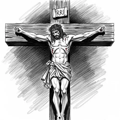 Sketch of Jesus on the Cross