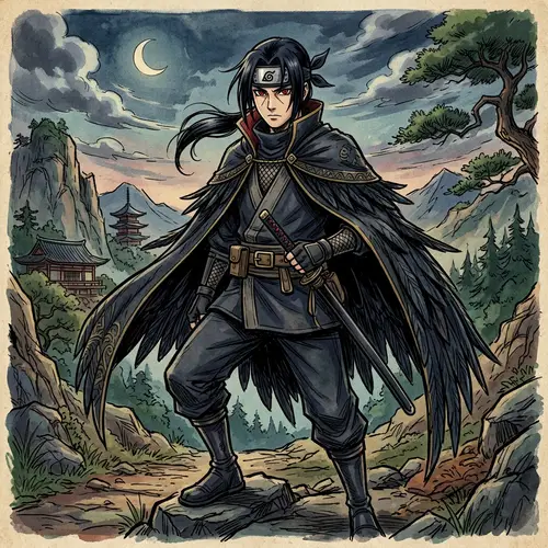 Itachi Uchiha in Studio Ghibli Style Art