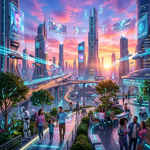 Futuristic Cityscape: Advantages of Technology