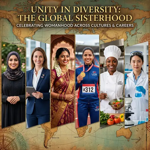 Inspiring Diverse Women Collage - Unity Across Cultures