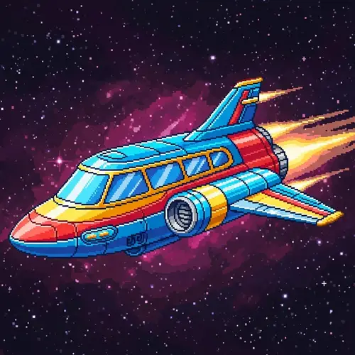 Retro 2D Space Ship Sprite Design