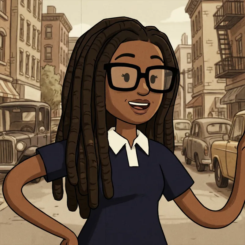 Stylized 3D Black Woman with Dreadlocks Animation