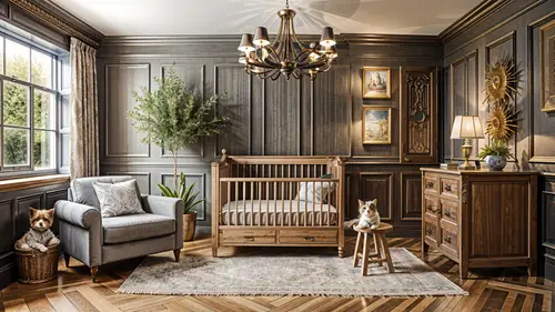 Vintage Woodland Boys Nursery Interior Design Ideas