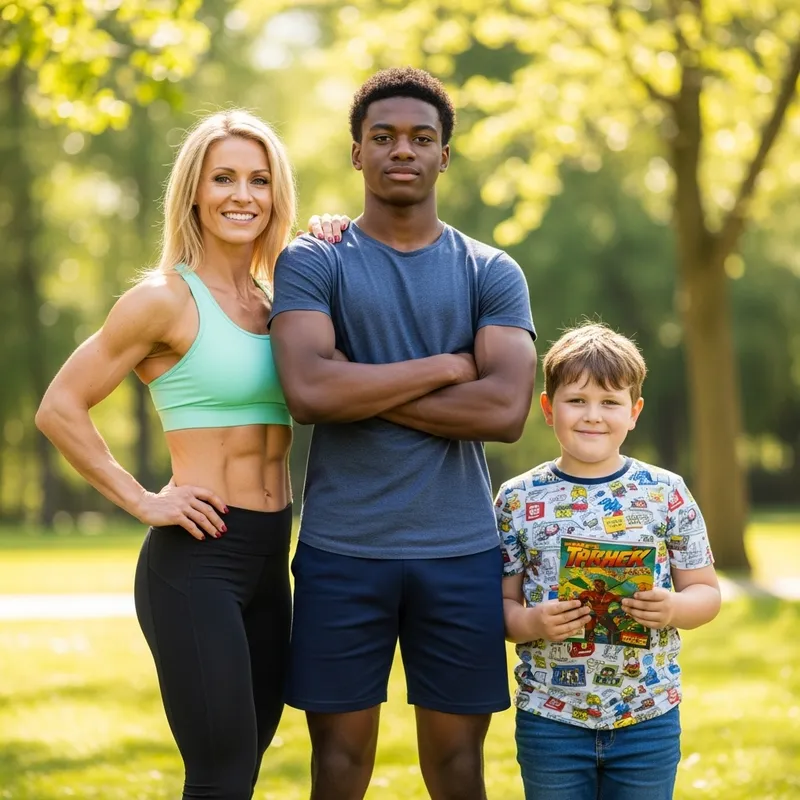 Attractive 40-Year-Old Blonde with Dynamic Teen