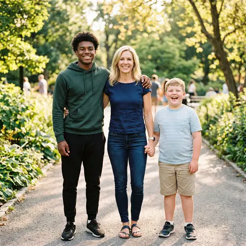 Attractive 40-Year-Old Blonde with Dynamic Teen