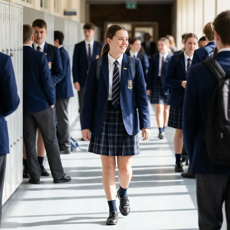 Schoolgirl in Proper Uniform