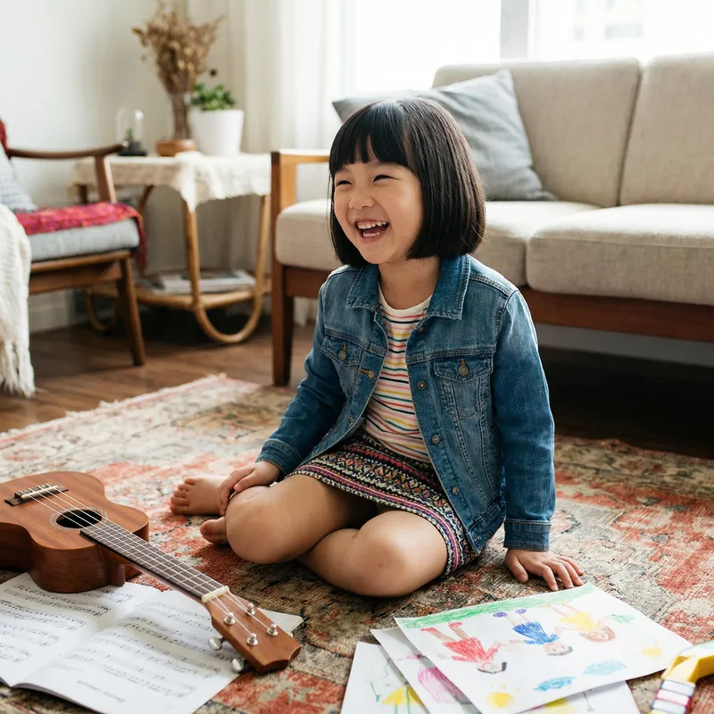 Adorable Asian Girl: Joyful Style in Vibrant Ultra Mini Skirt